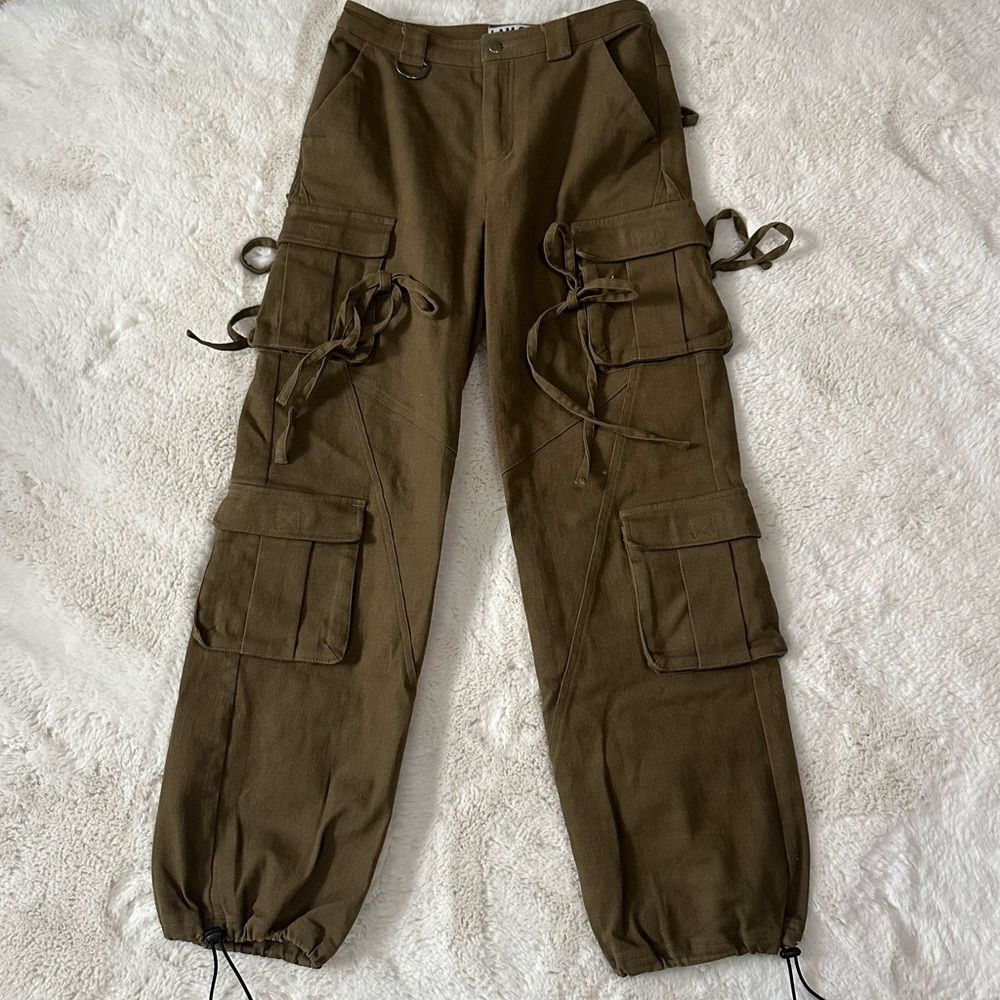 I.AM.GIA I am Gia baggy arm green cargo pants with Bow detail - Picture 8 of 16